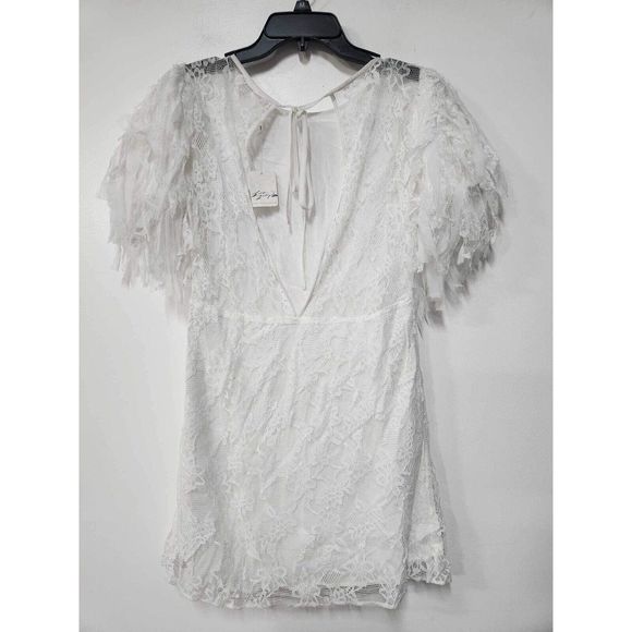 Free People Songbird Mini Dress White Size S. A40 - Picture 8 of 9